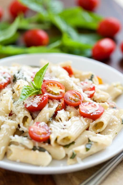Taste of Summer: Penne with Fresh Corn, Tomatoes, Basil & Blue Cheese